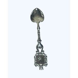Antique Dutch Sterling Silver Tea Caddy Spoon Vintage Heart Bowl Bonbon 11.78 G